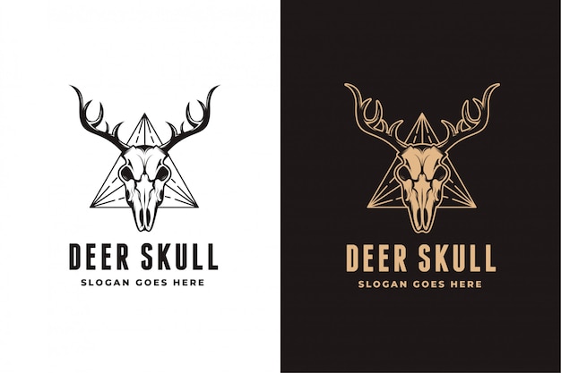 Deer skull logo set template