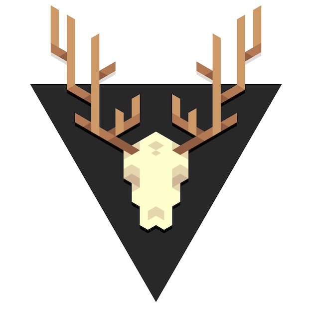 Vector deer skull in triangle geometric design