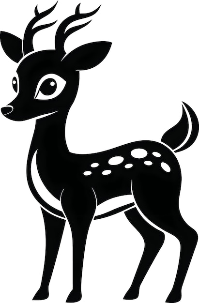 deer stencil depicts elegant wildlife in black outline