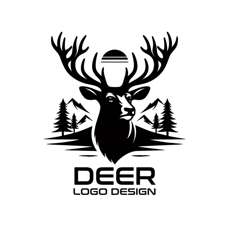 Vector deer vector logo design