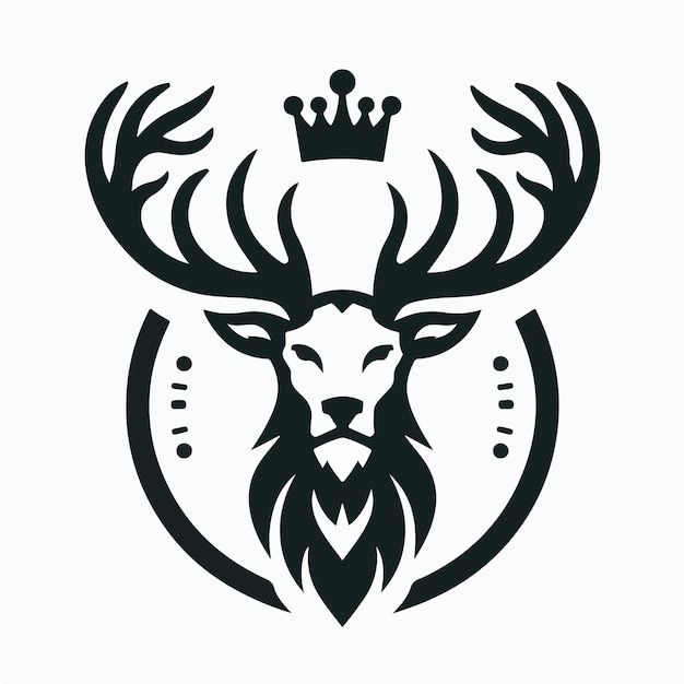 Vector deer vector logo image with the beauty of its horns