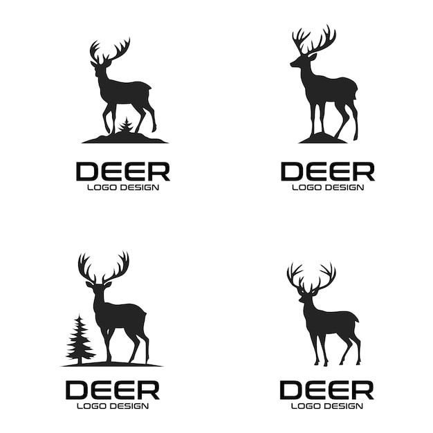 Deer vector logo ontwerp