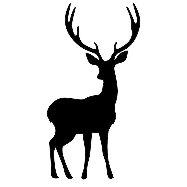 Vector deer vector silhouette black color