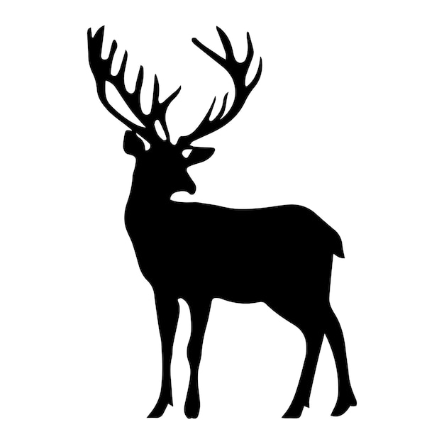 Deer Vector Silhouette black color