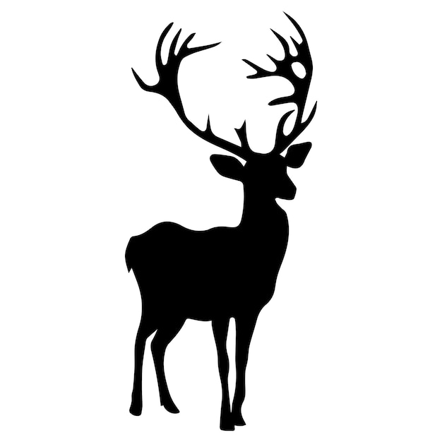 Deer Vector Silhouette black color