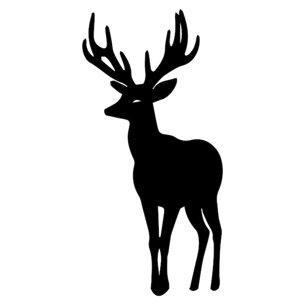 Vector deer vector silhouette black color