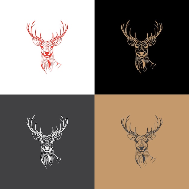 Vector deer victor art logo