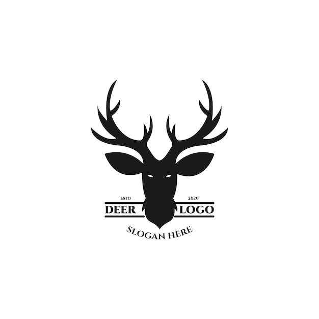 Deer vintage logo vector illustration template design