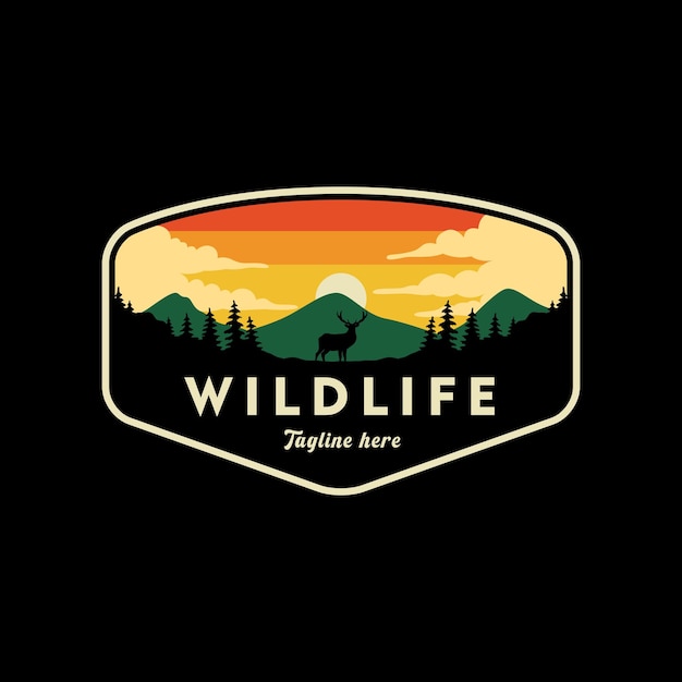 Deer wildlife badge logo