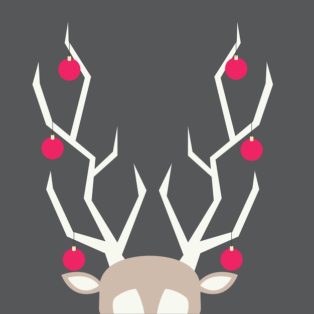 Vector a deer with a christmas tree on its horns