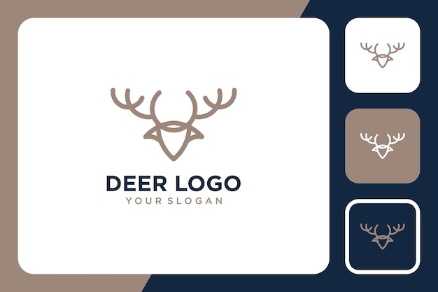 Deer with line art logo design inspiration