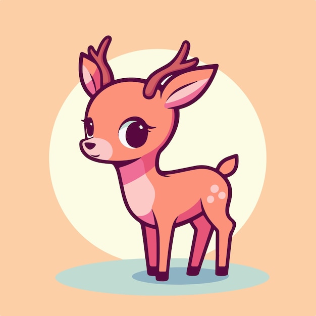 A deer with a pink background and a pink background.