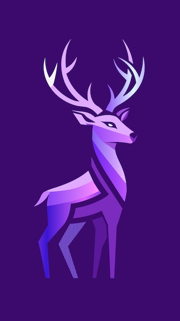 a deer with a purple background