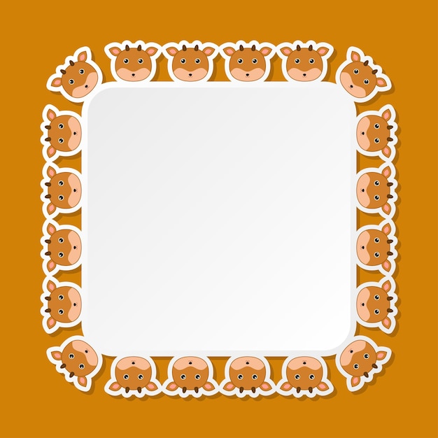 Deer with square frame for banner poster and greeting card