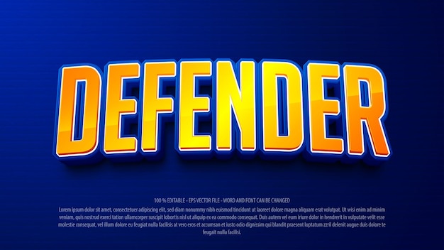 Effetto testo modificabile in stile defender 3d