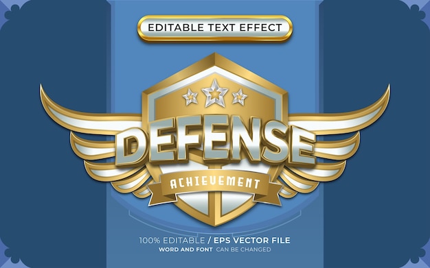 Defensie gevleugeld embleem met bewerkbare teksteffecten