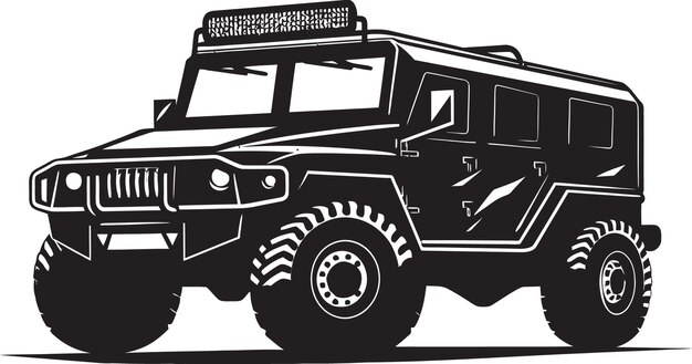 Vector defensive expedition military vehicle icon warrior s ride black army 4x4 logo