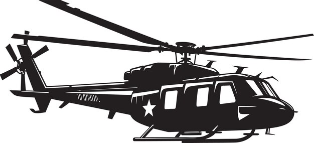 Vector defensive gunship military helicopter emblem warrior s flight black army copter symbol