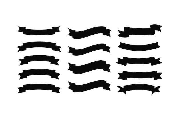 Deferente zwarte kleur Lintvormen vector een witte achtergrond