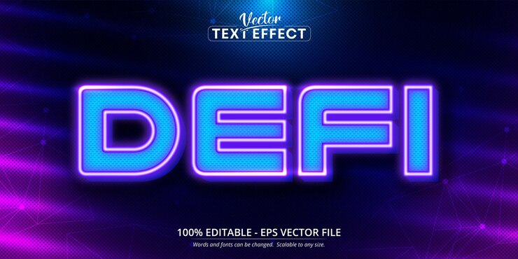 Vector defi editable text effect