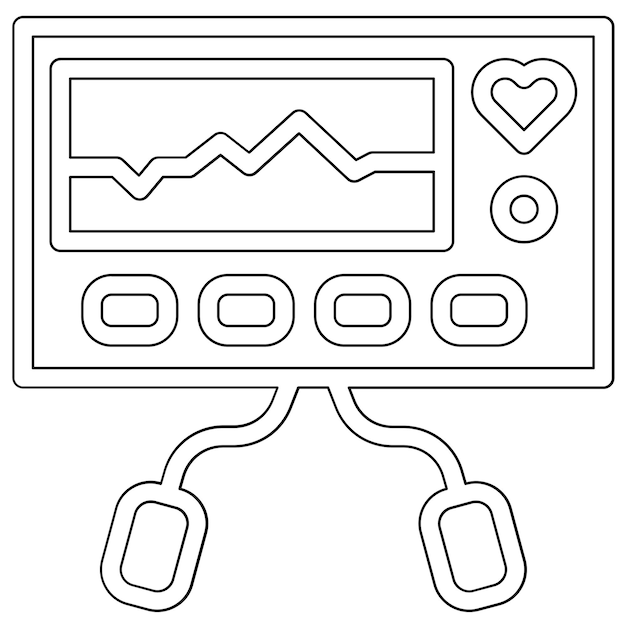 Defibrillator vector icon illustration of Medicine iconset