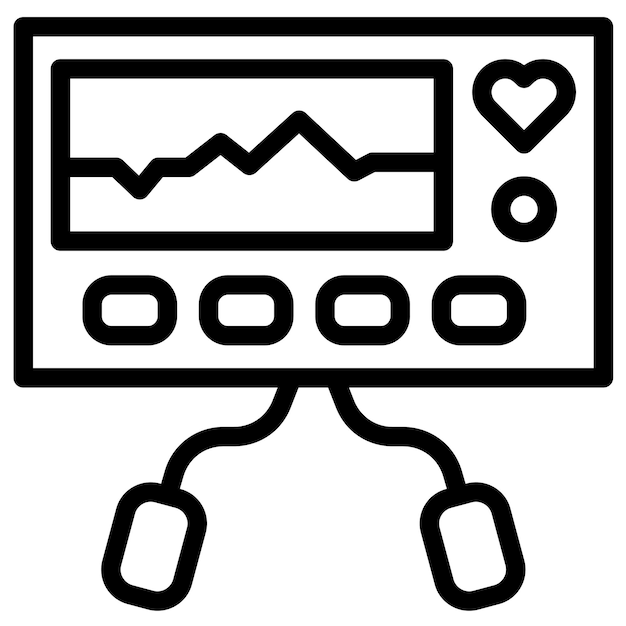 Vector defibrillator vector icon illustration of medicine iconset