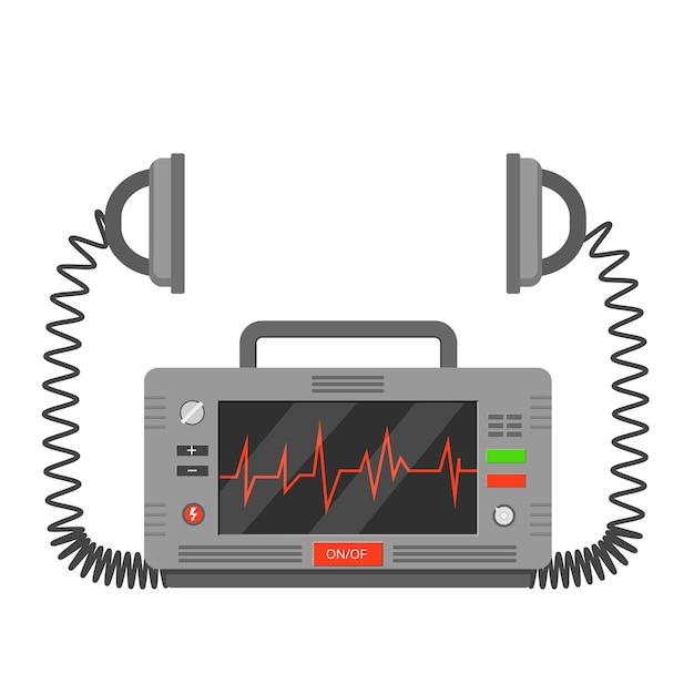 defibrillator vector icon