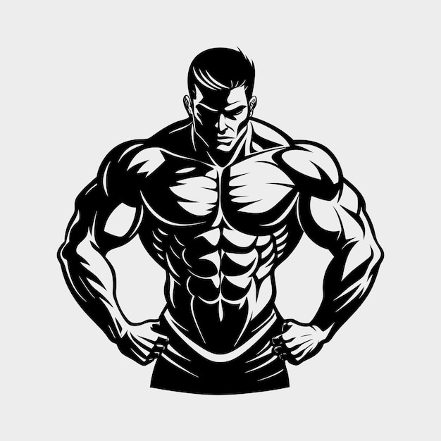 定義されたパワー 筋肉体のシルエットイラスト