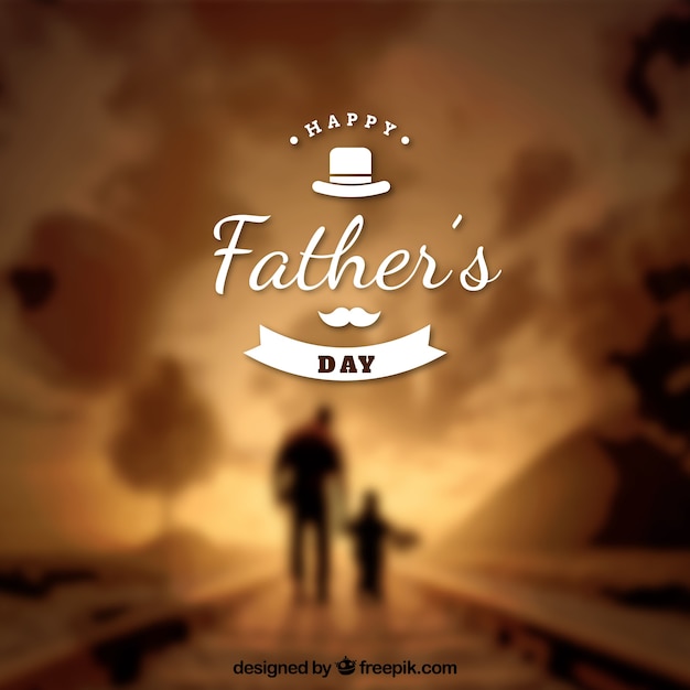 Vector defocused background of father and son