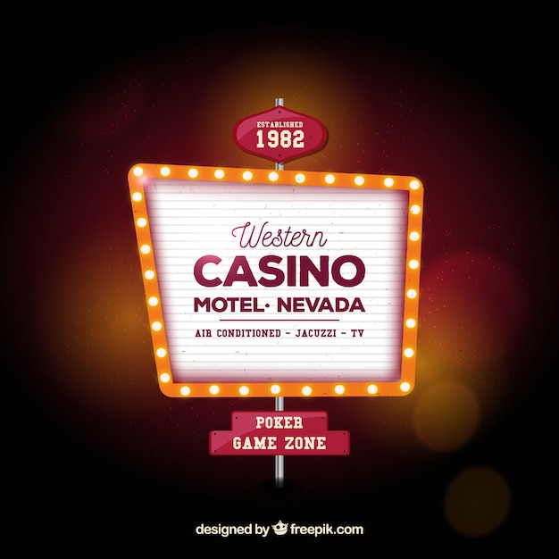 Defocused background with luminous casino sign