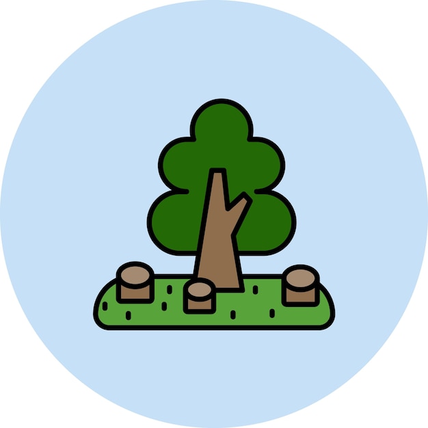 Deforestation Flat Illustration