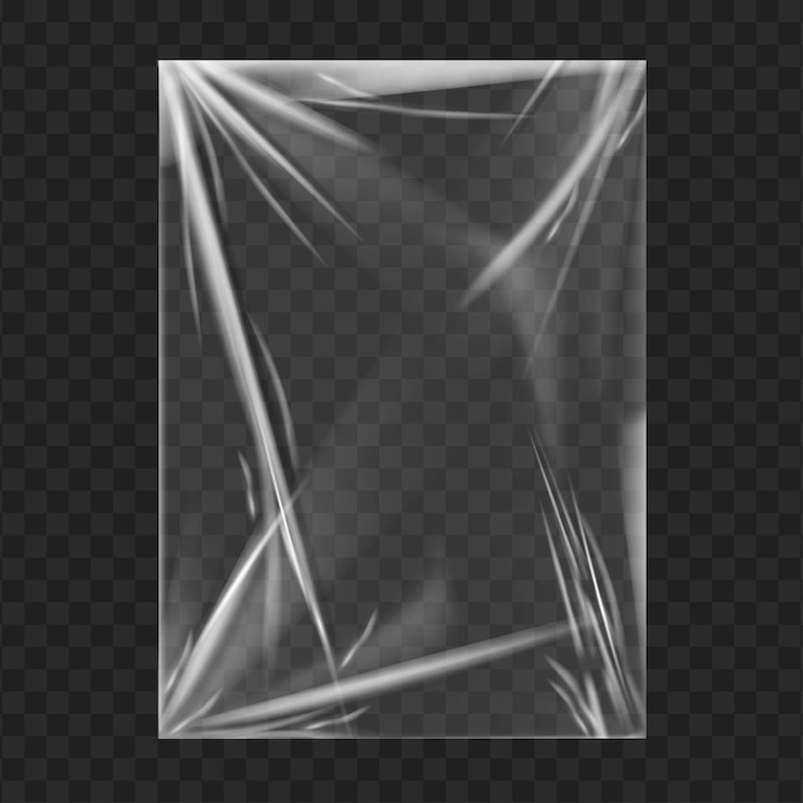 Deformed crumpled plastic texture