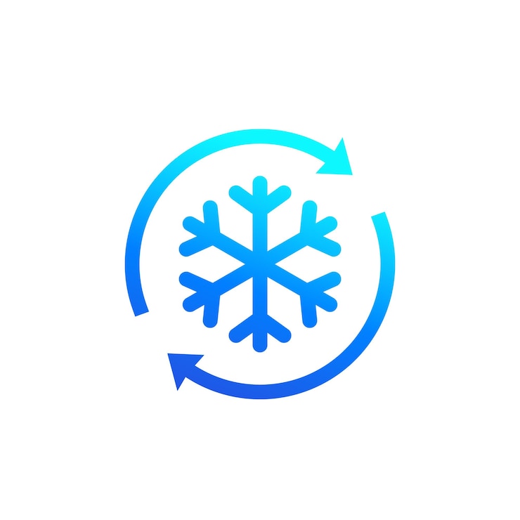 Vector defrost icon with arrows, vector