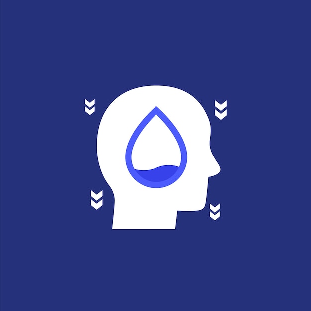 Dehydration low body water vector icon