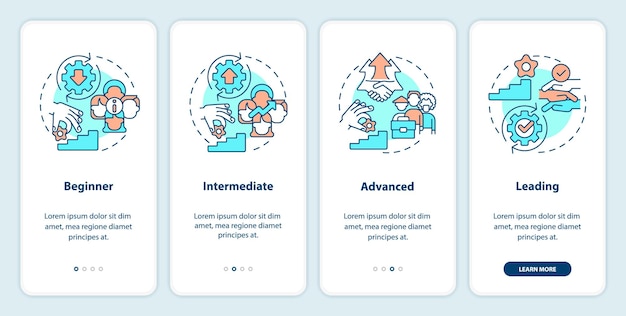 Dei program maturity stages onboarding mobile app screen