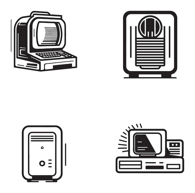 Vector dekstop computer vector flat minimal icons