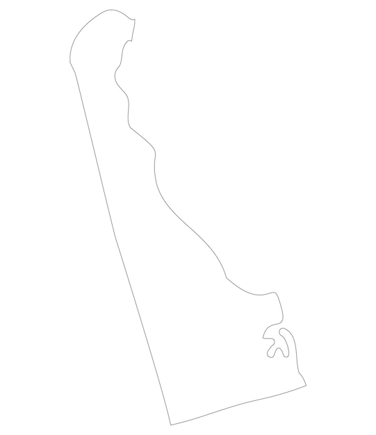 ベクトル デラウェア州地図 - アメリカ合衆国デラウェア州の地図