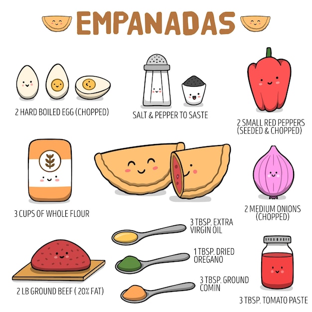 Vector delcicious empanada recipe