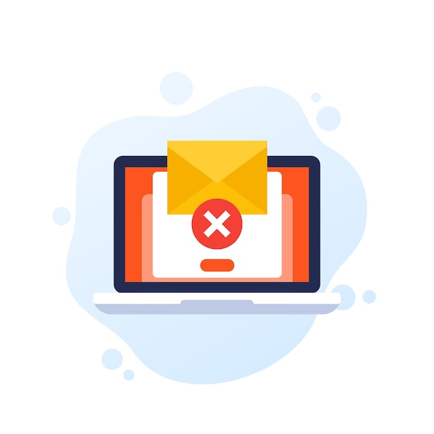 Vector delete mail message, email vector icon