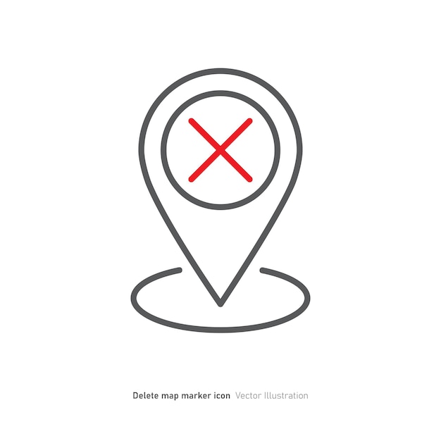 Delete map marker icon design vector illustration