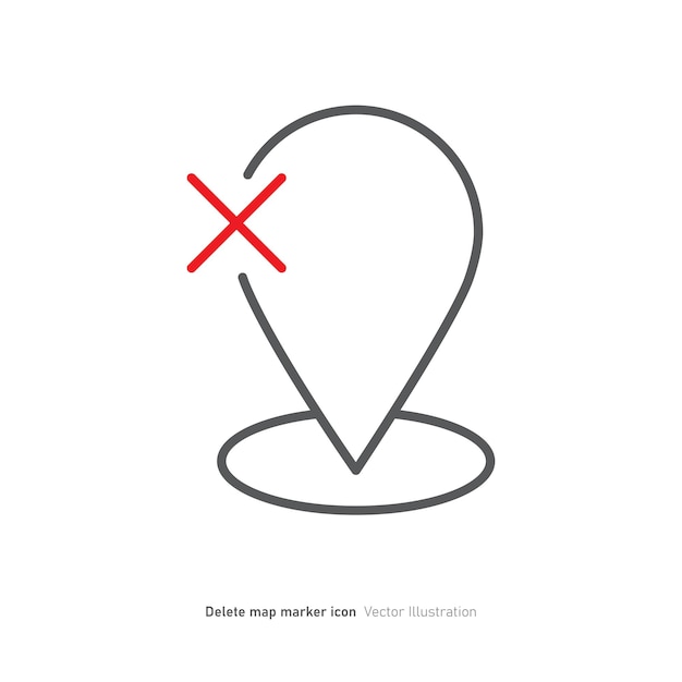 Delete map marker icon design vector illustration