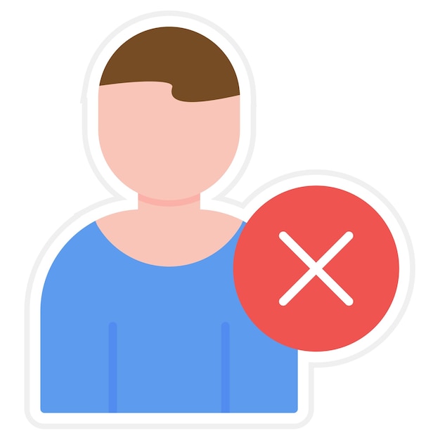 Cancella l'immagine vettoriale dell'icona utente può essere utilizzata per gli uomini d'affari