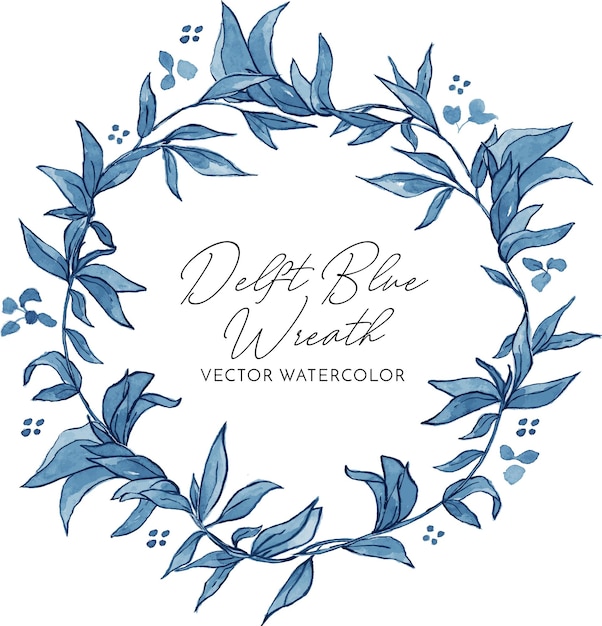 Delft Blue Floral Wreath