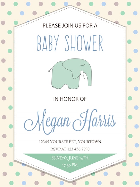 Delicate baby boy shower card