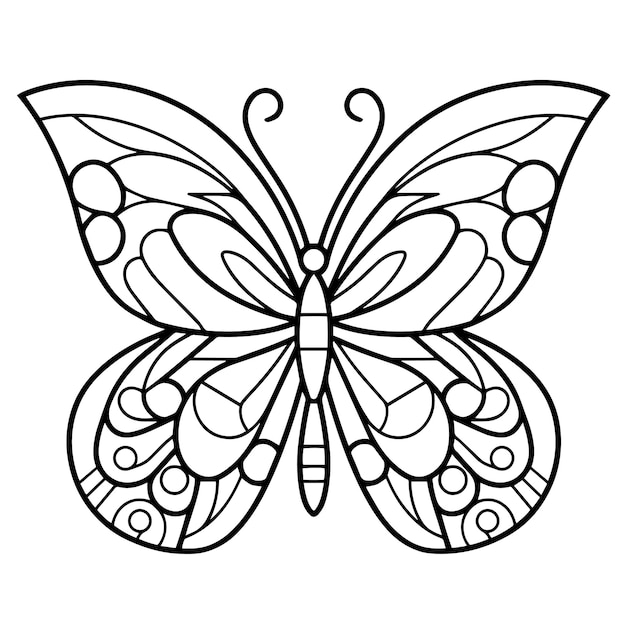 Delicate butterfly outline vector perfect for versatile design applications