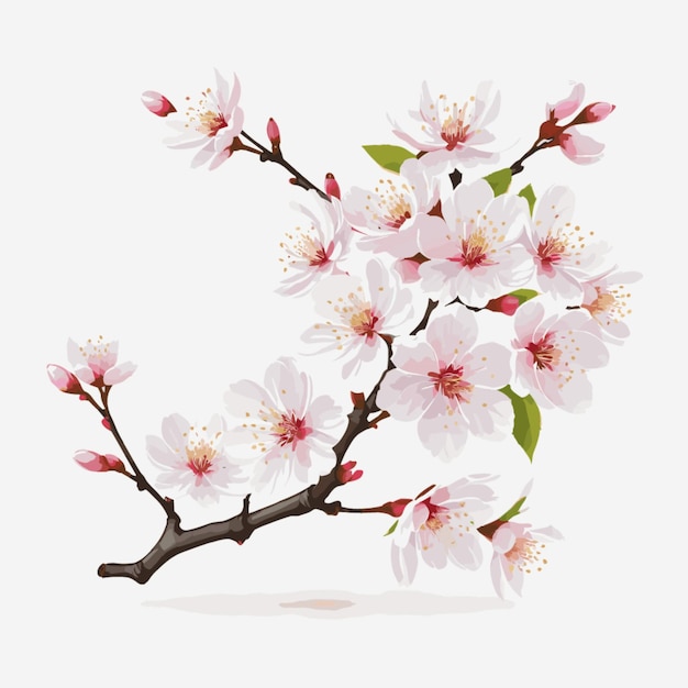 Delicate Cherry Blossoms vector op witte achtergrond