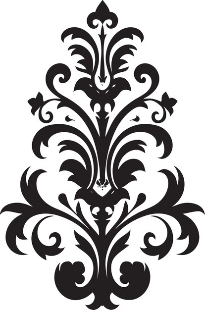Delicate Elegance Deco Logo Icon Antieke Etchings Zwarte Filigree