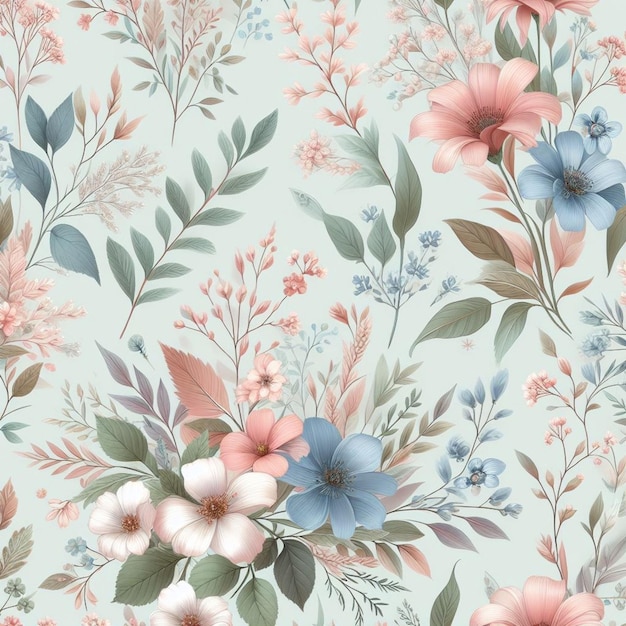 Delicate floral print illustration patterns