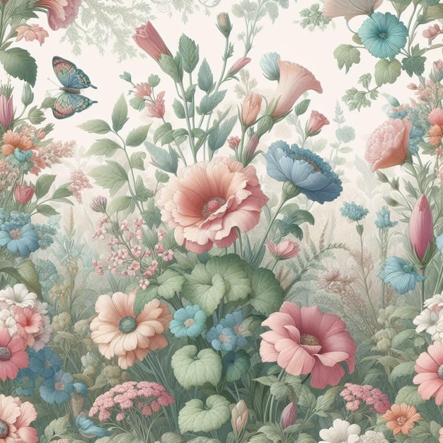 Delicate floral print illustration patterns