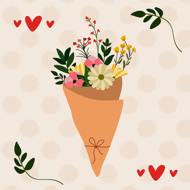 Vector delicate flower bouquet illustration